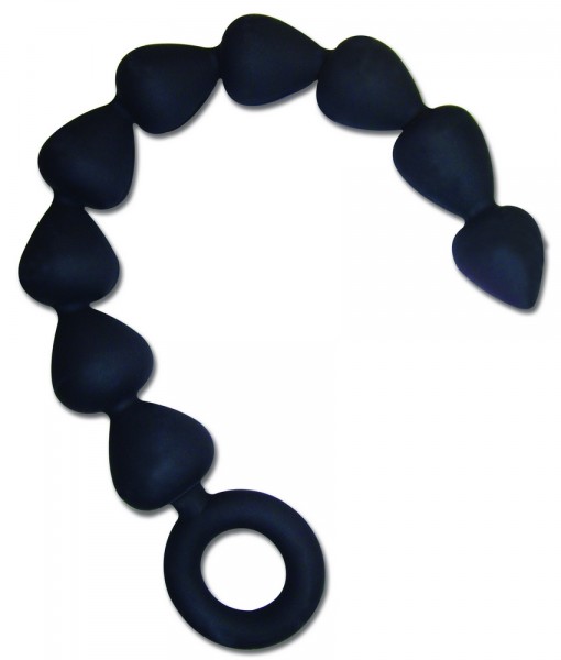 sandm silicone anal beads black